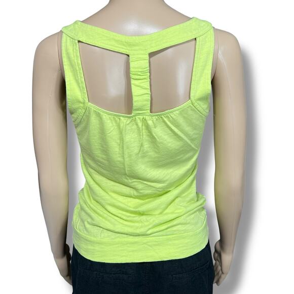 Maurices Womens Tank Top Shirt Sleeveless Pullover V Neck Neon Yellow XS - Picture 4 of 10